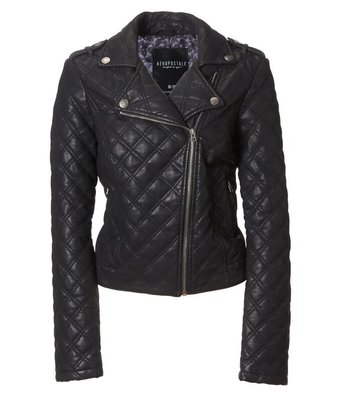 Quilted Faux Leather Moto Jacket