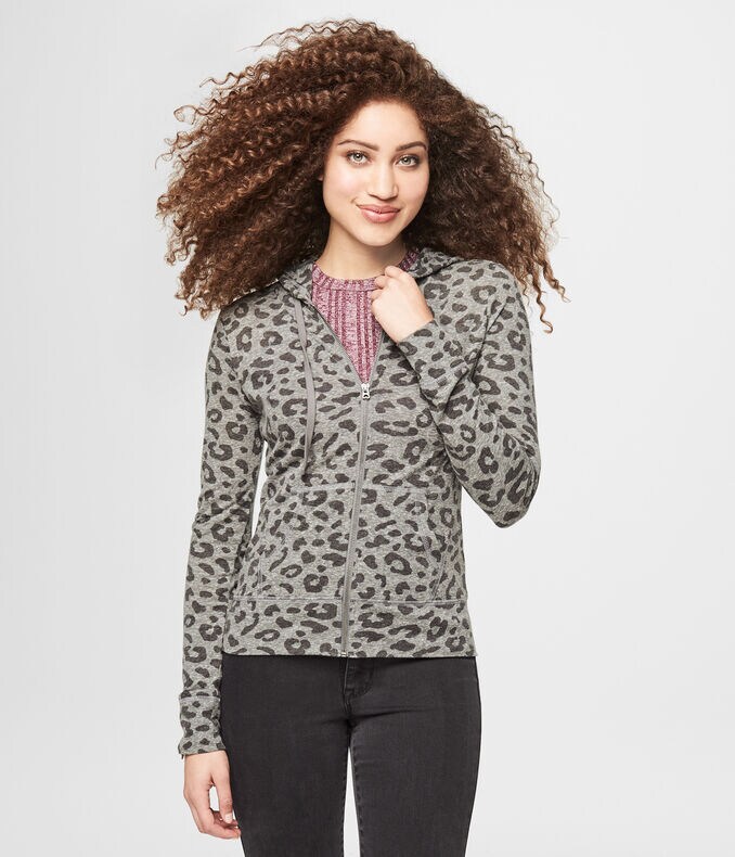 Leopard Lightweight Full-Zip Hoodie