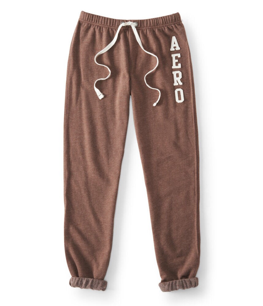 brown sweatpants and sweatshirts