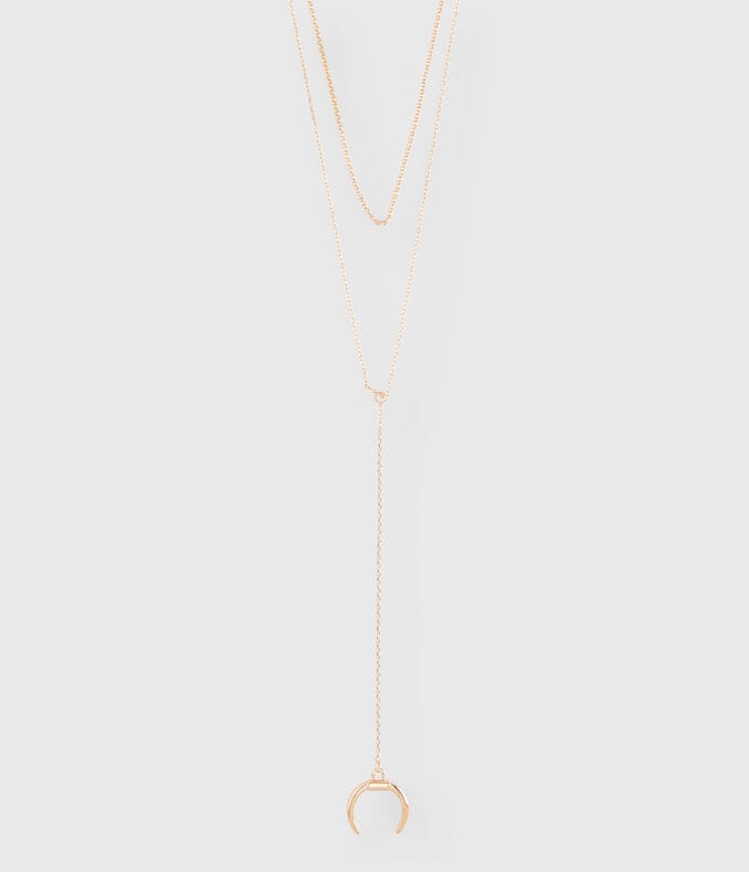 Moon Crystal Layered Short-Strand Necklace