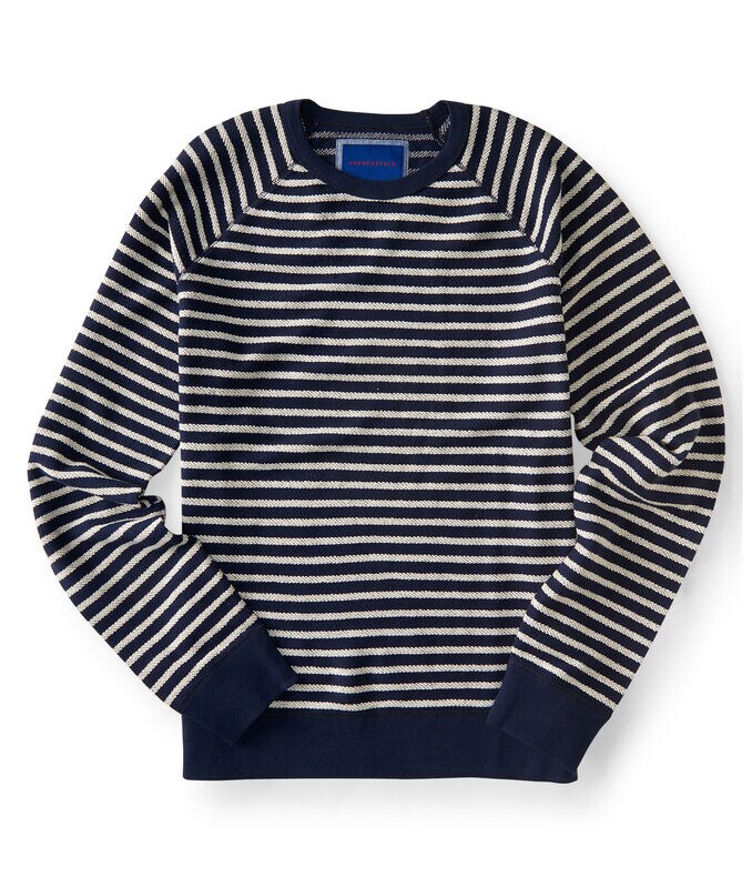 Textured Stripe Crew Sweater