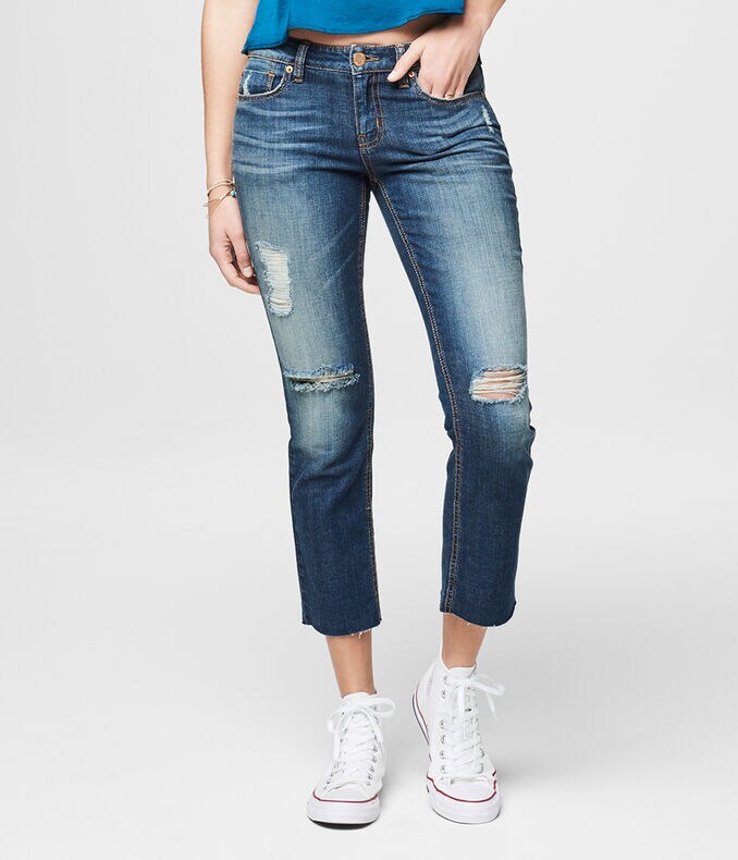Low-Rise Ankle Straight Jean