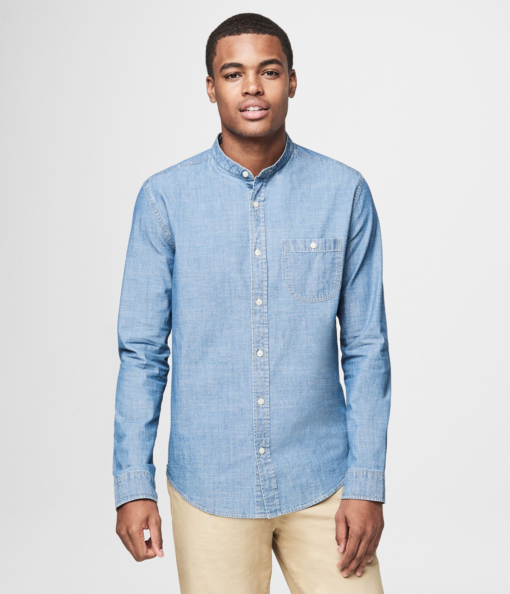Banded Collar Shirt Buttondown Shirts Aeropostale