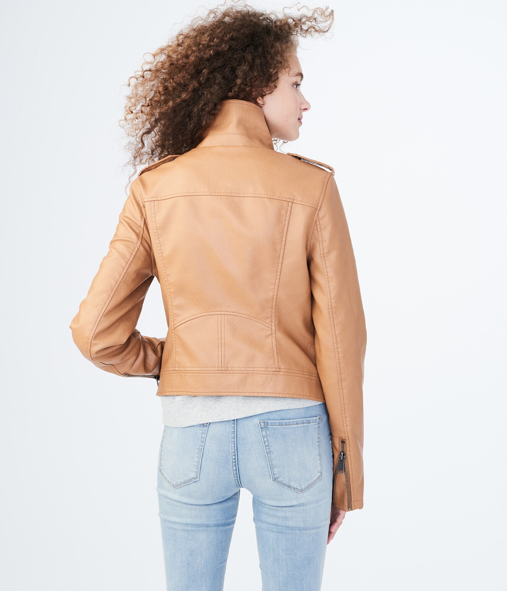 Faux Leather Moto Jacket