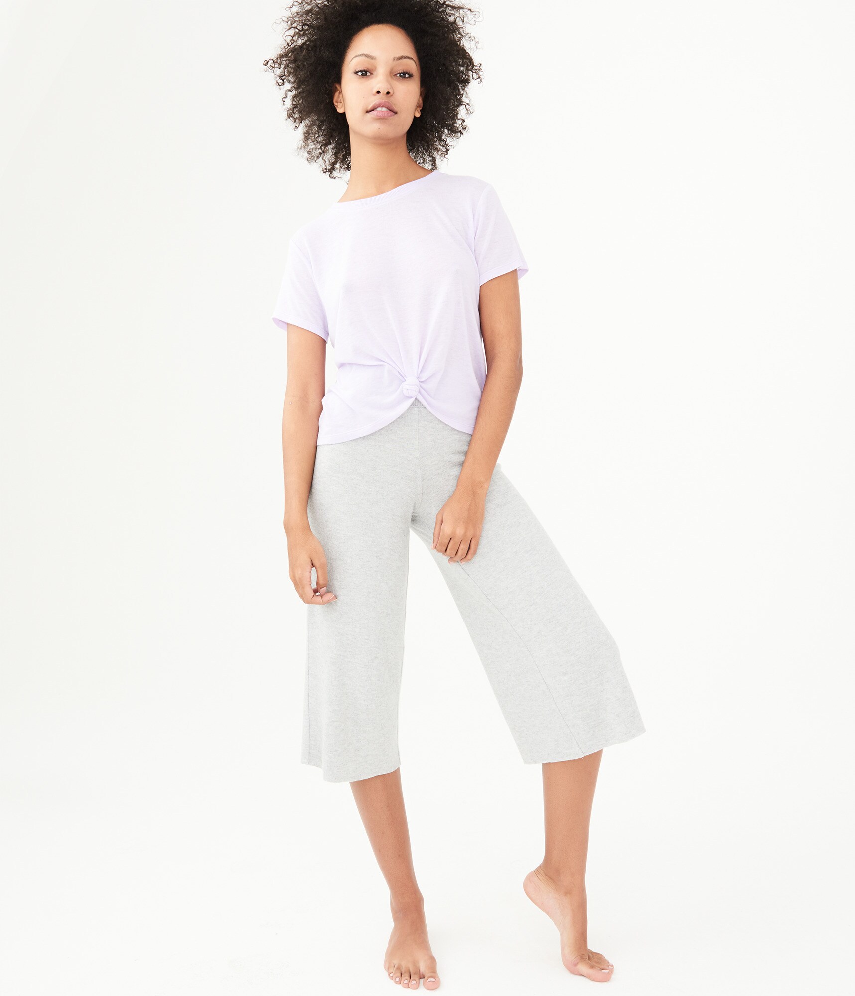Aeropostale Lld Knot-Front Tee – Light Purple, XSmall