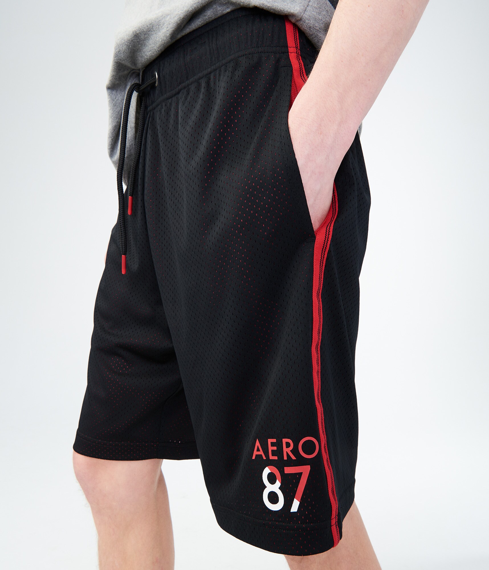 Image of Aeropostale Aero  Mesh Athletic Shorts - Black, XSmall