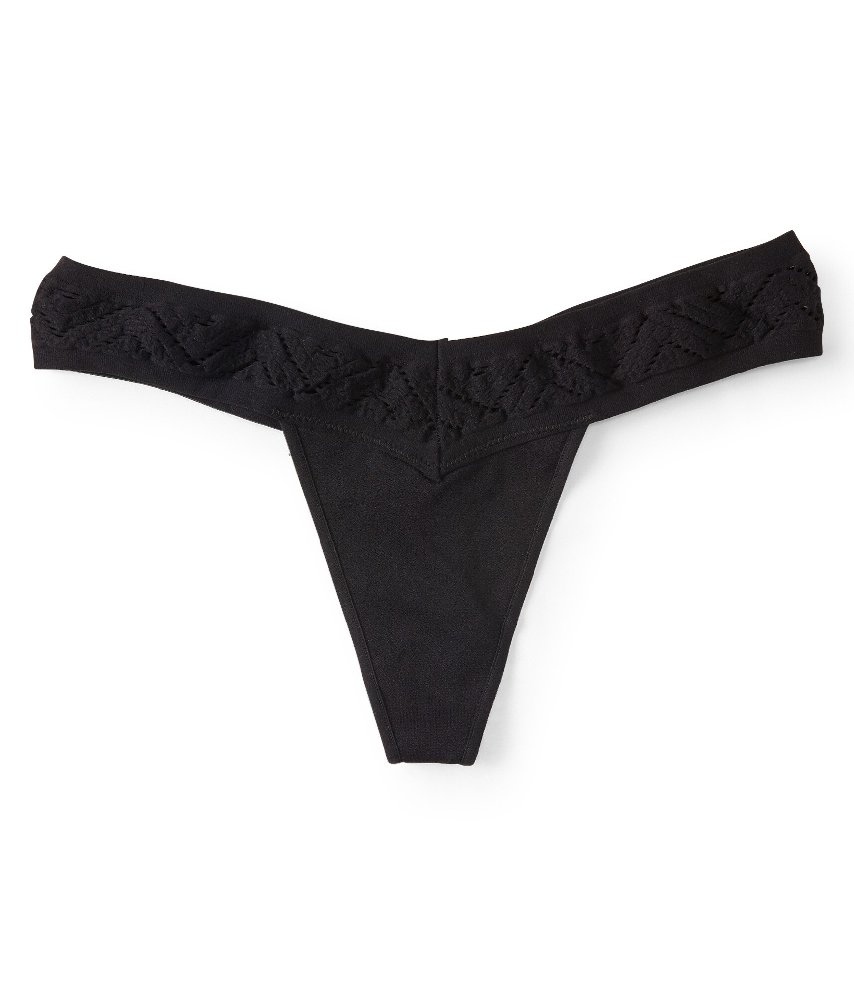 Image of Aeropostale Chevron Cutout Seamless Thong - Black, XSmall
