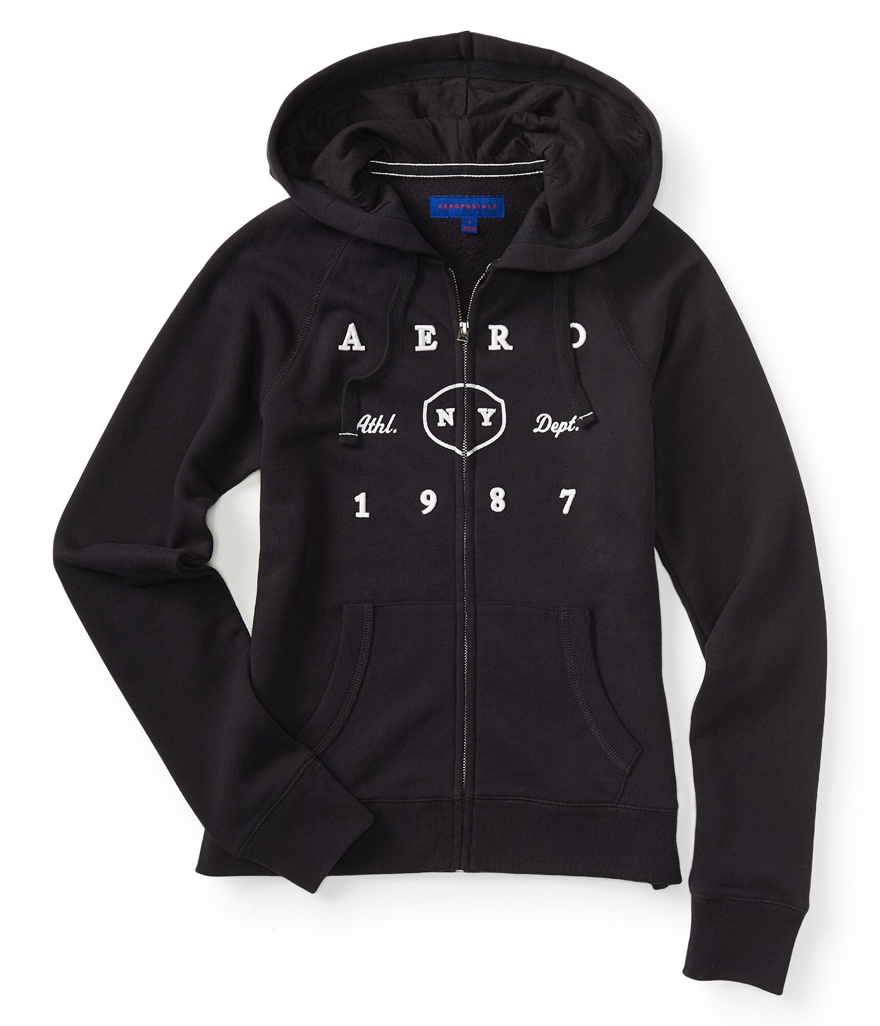 Image of Aeropostale Aero  Athletic Dept Full-Zip Hoodie - Black, XSmall