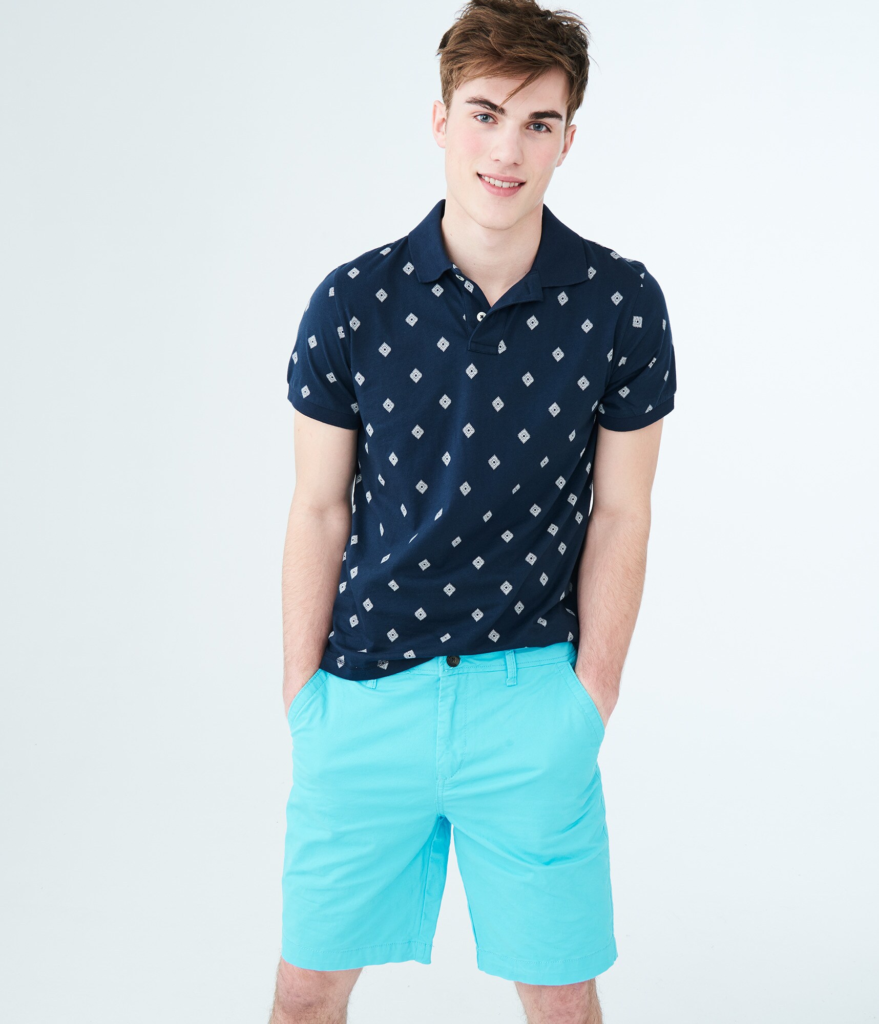 Image of Aeropostale Classic Reflex Flat-Front Shorts - Blue Mist,