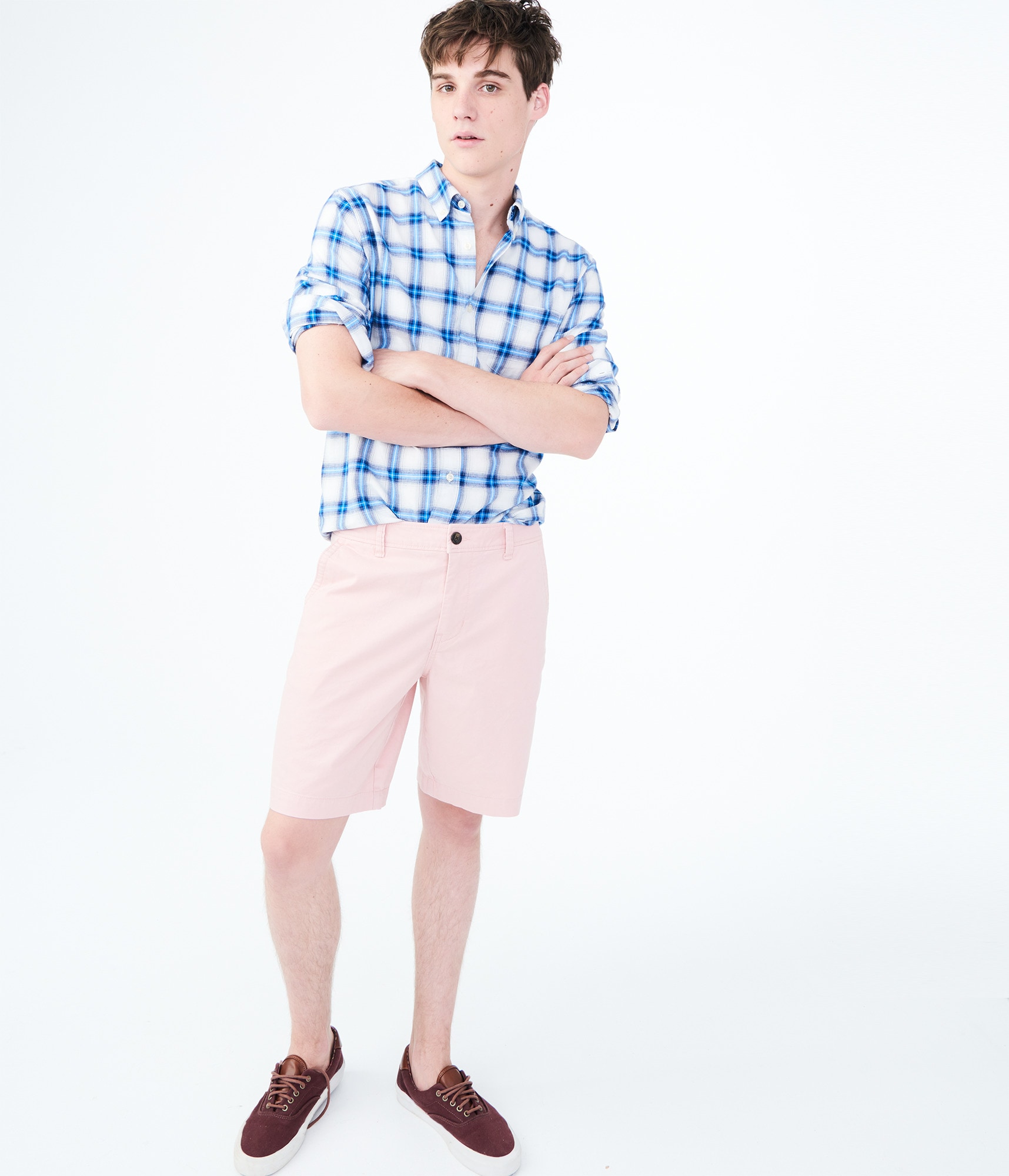 Image of Aeropostale Classic Flat-Front Reflex Shorts - Ballet Pink,