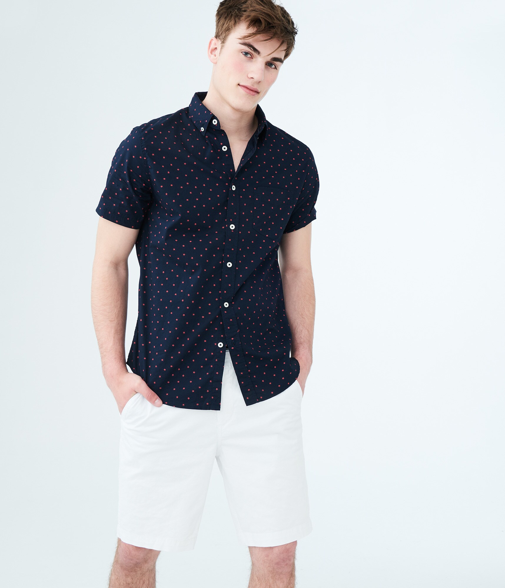 Image of Aeropostale Classic Reflex Flat-Front Shorts - Bleach,