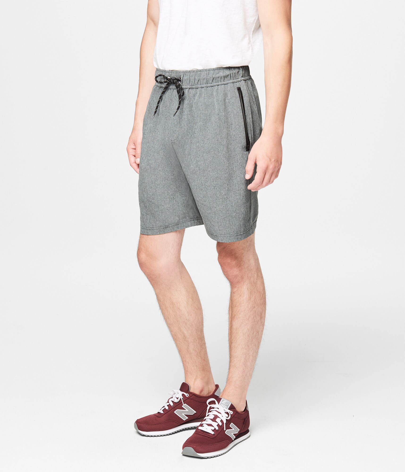 Image of Aeropostale Athletic Drawstring Reflex Shorts - Medium Heather Grey, XSmall