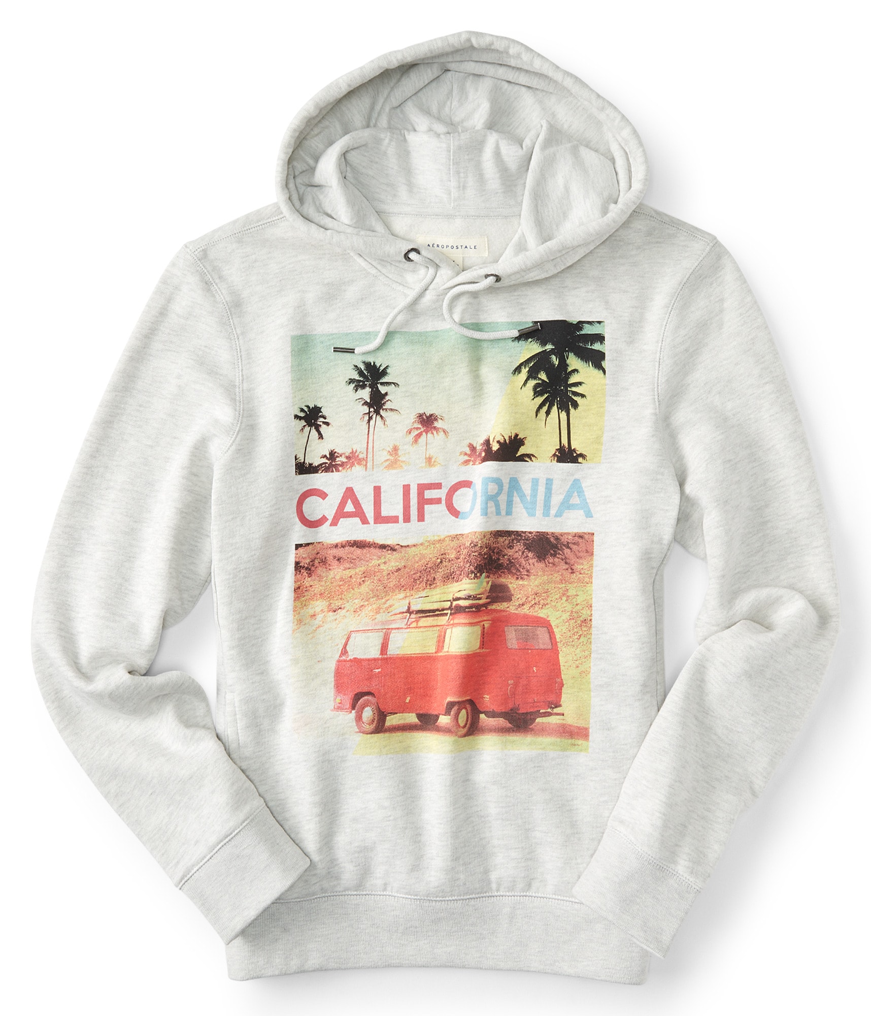 Image of Aeropostale California Pullover Hoodie - Lightest Heather Grey, XSmall