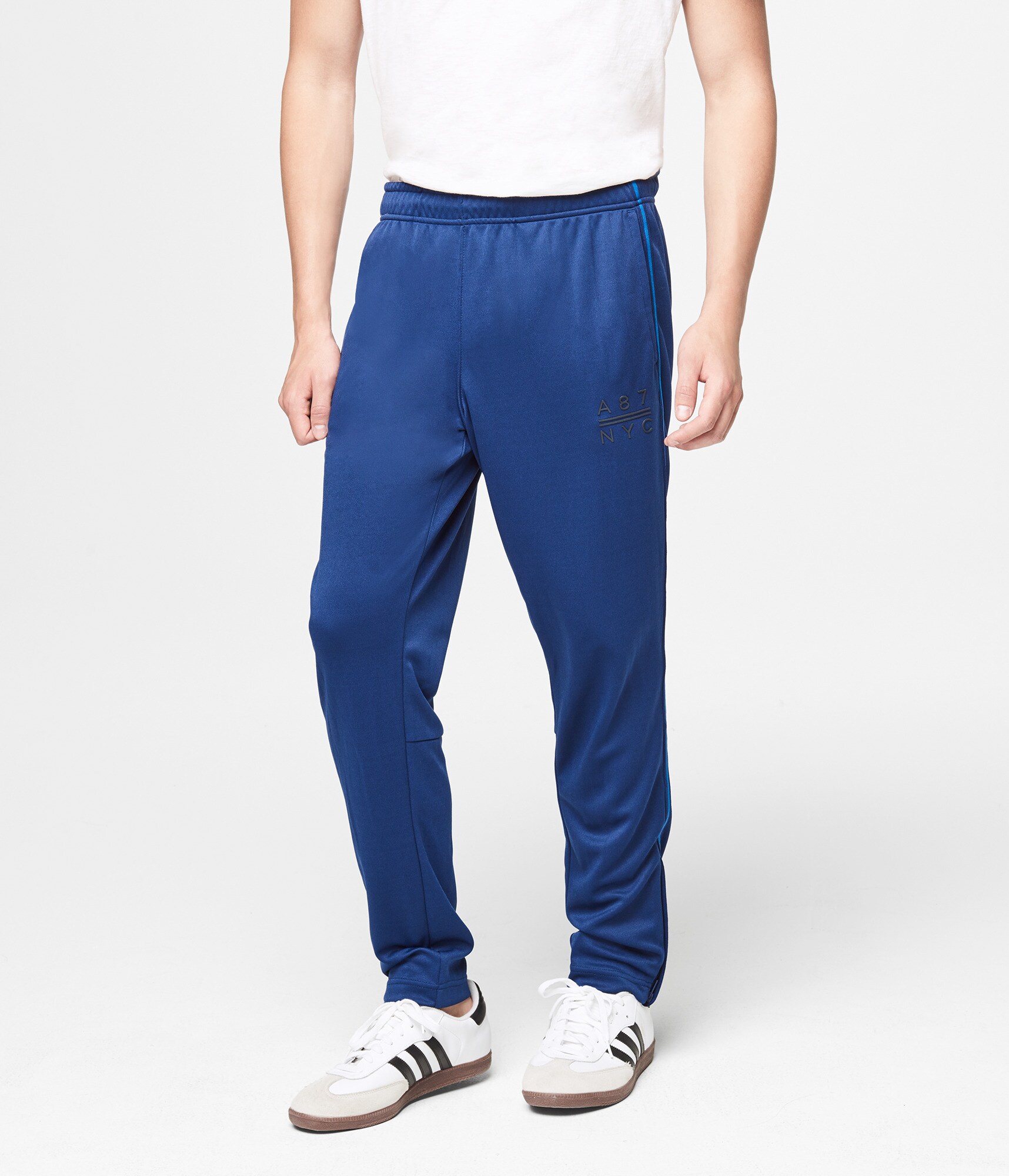 Image of Aeropostale A Nyc Ankle-Zip Stripe Pants - Seaside Blue, XSmall
