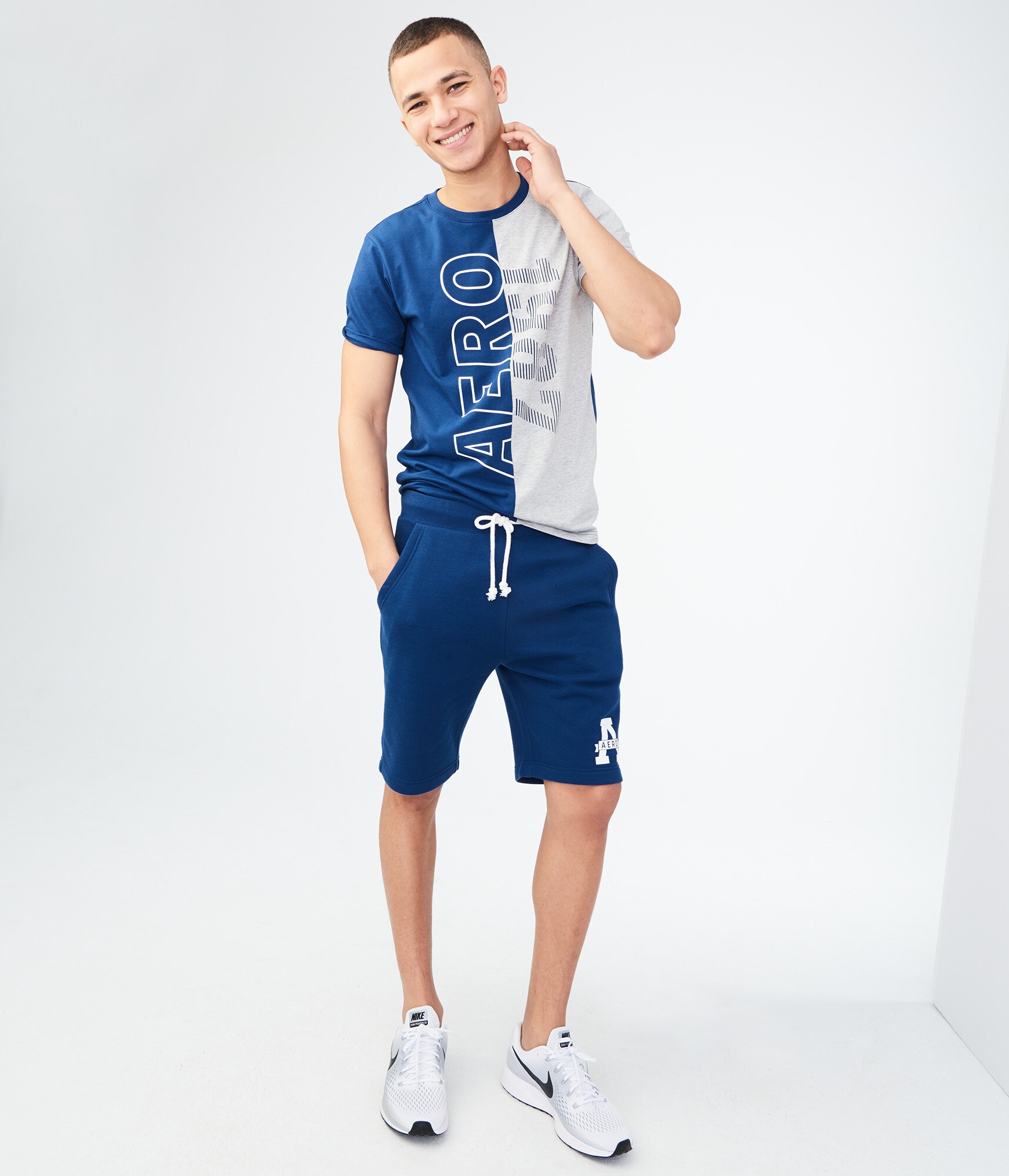Image of Aeropostale Aero "A" Fleece Shorts - Navy, XSmall