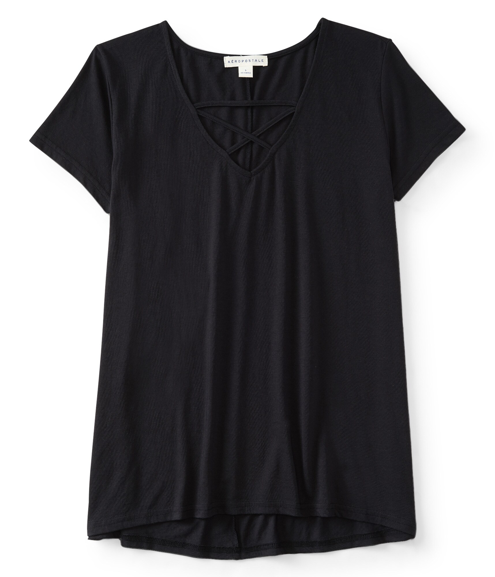 Image of Aeropostale Cage-Neck Tunic Top - Black, Small