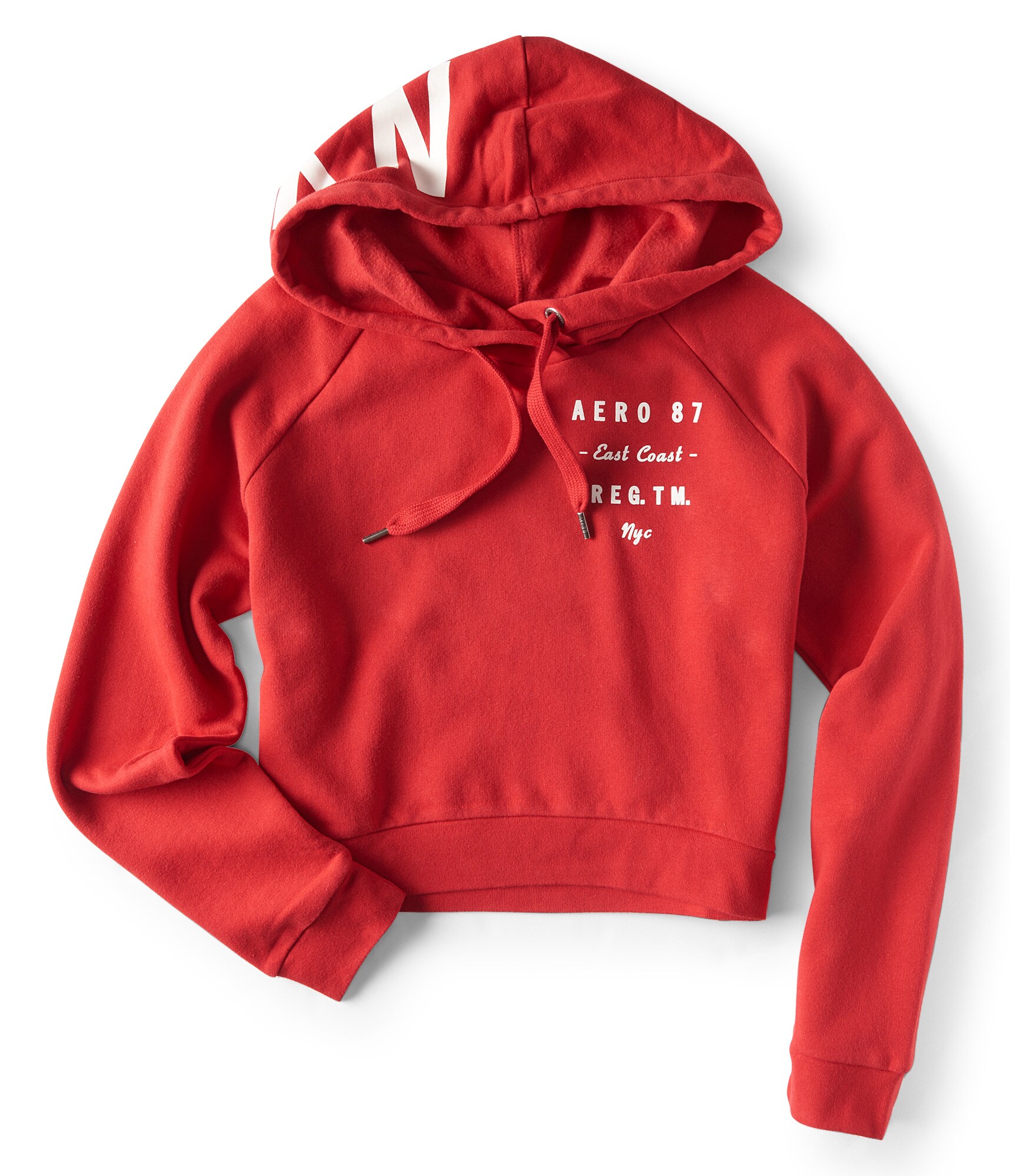 Image of Aeropostale Aero  Stacked Text Pullover Hoodie - Red Robin, XLarge