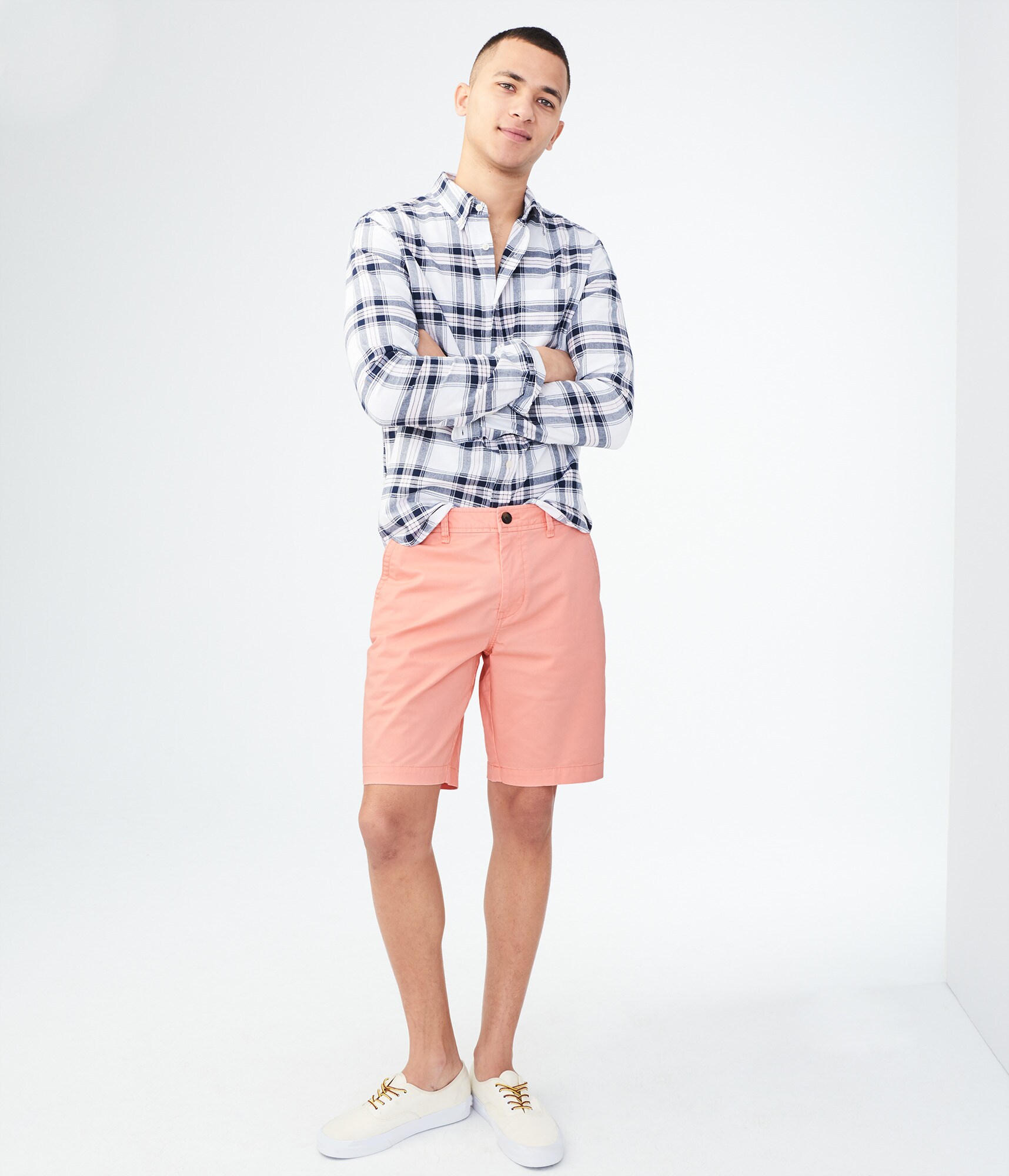Image of Aeropostale Classic Flat-Front Reflex Shorts - Peach Pink,