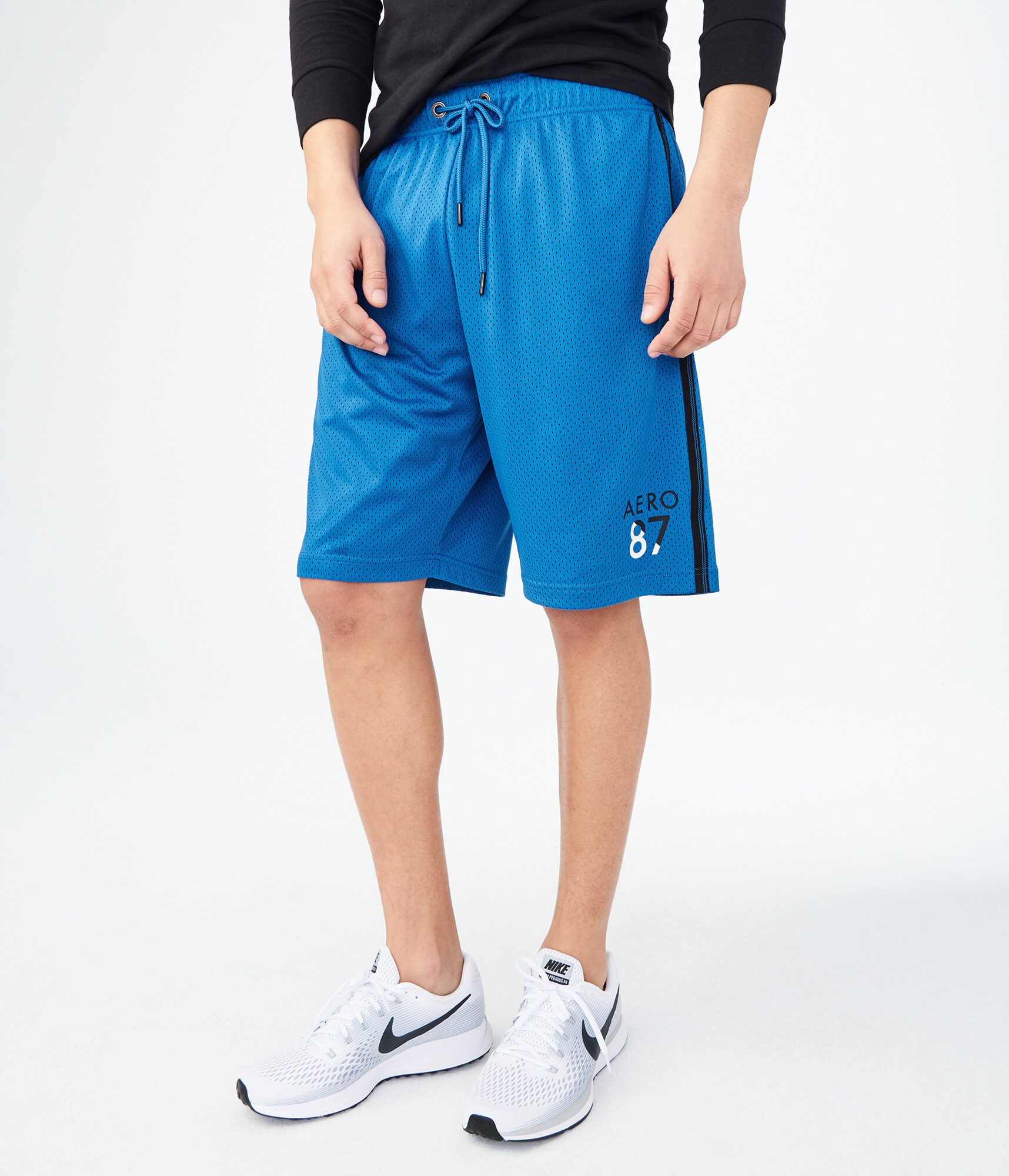 Image of Aeropostale Aero  Mesh Athletic Shorts - Victoria Blue, XSmall