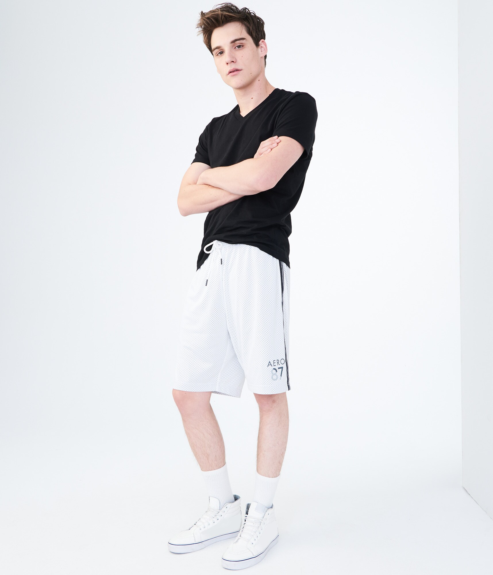 Image of Aeropostale Aero  Mesh Athletic Shorts - Bleach, XSmall