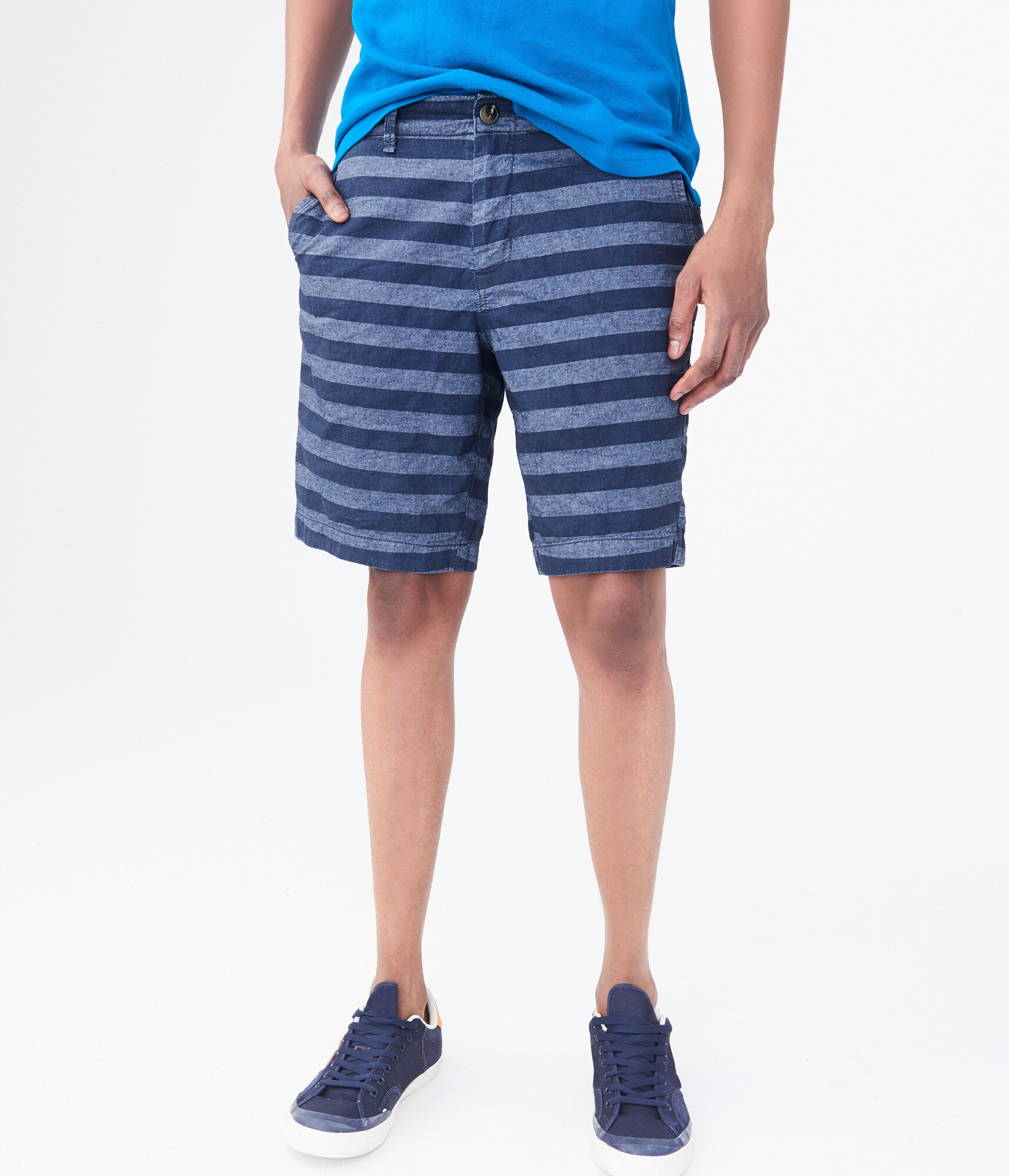 Image of Aeropostale Classic Chambray Stripe Shorts - Chambray,