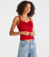 Lace-Trim Corset Cami