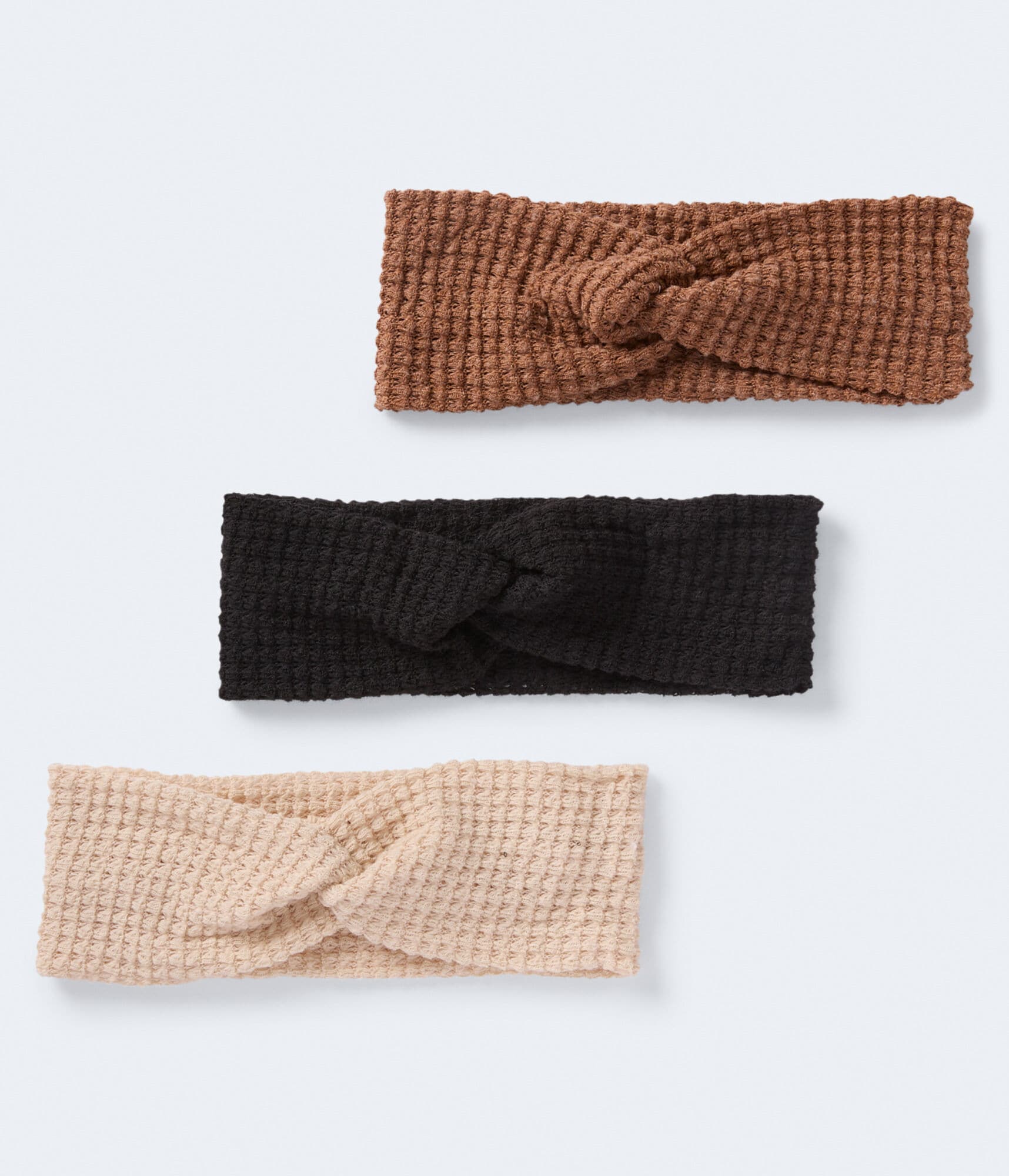 Neutral Waffle Headwrap Headband 3-Pack