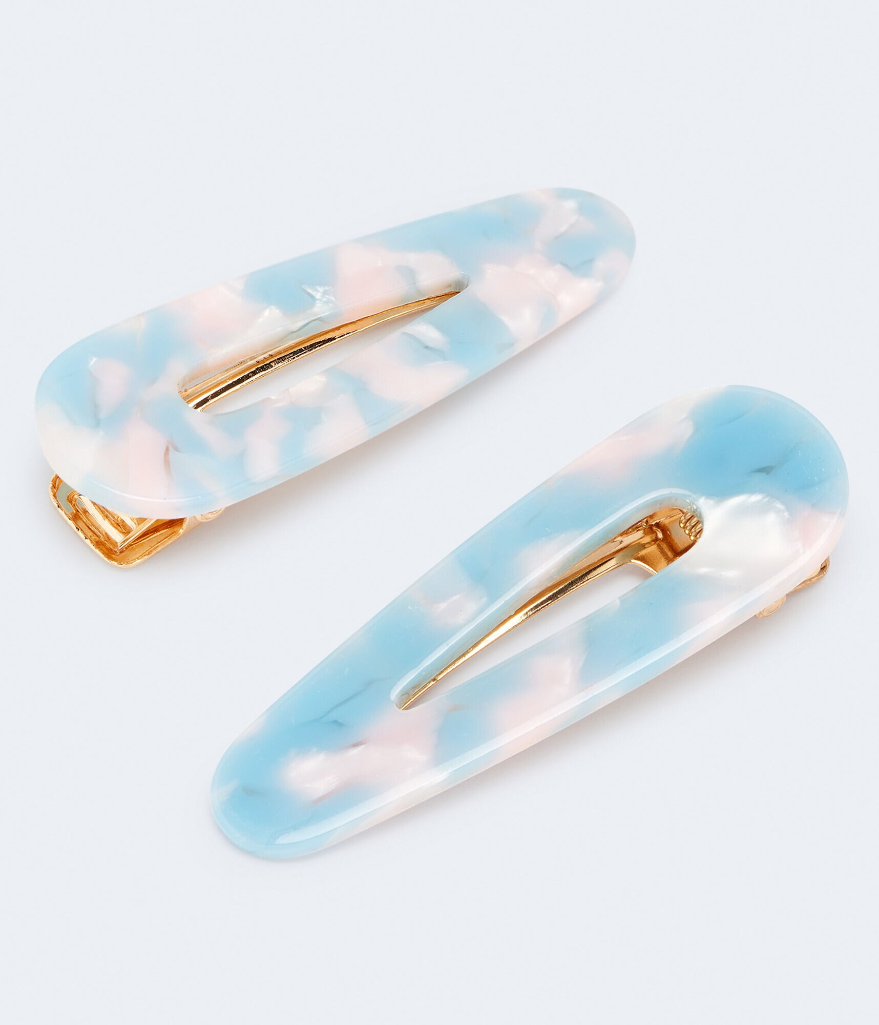 Pastel Marbleized Hair Clip 2-Pack