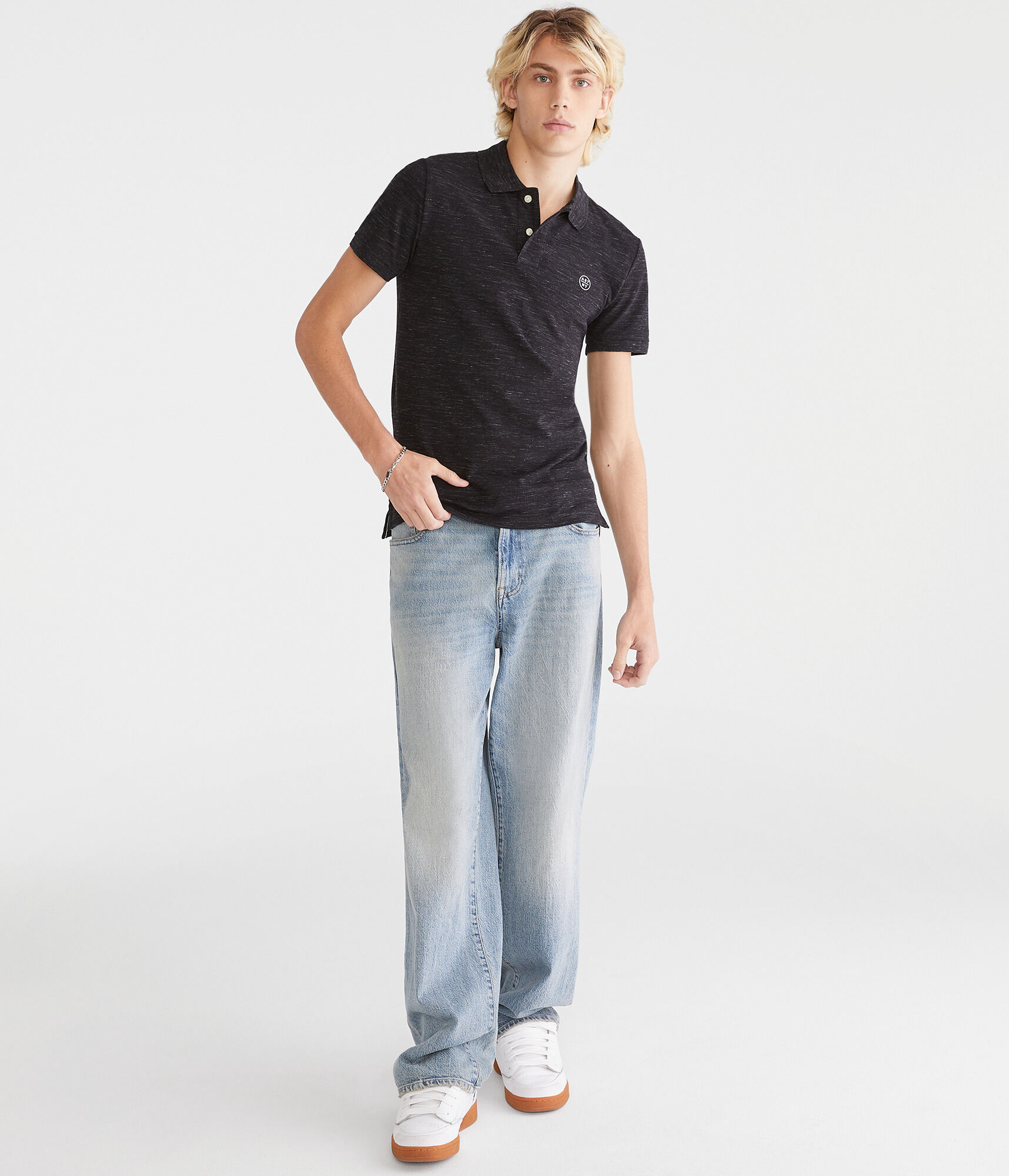 A87NY Stretch Piqu&eacute; Polo