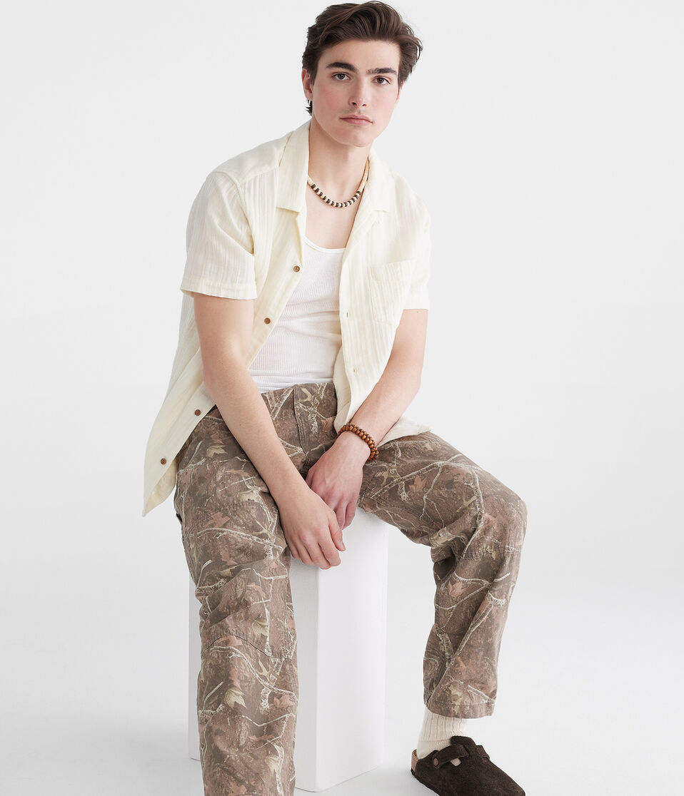 Short Sleeve Gauze Camp Shirt