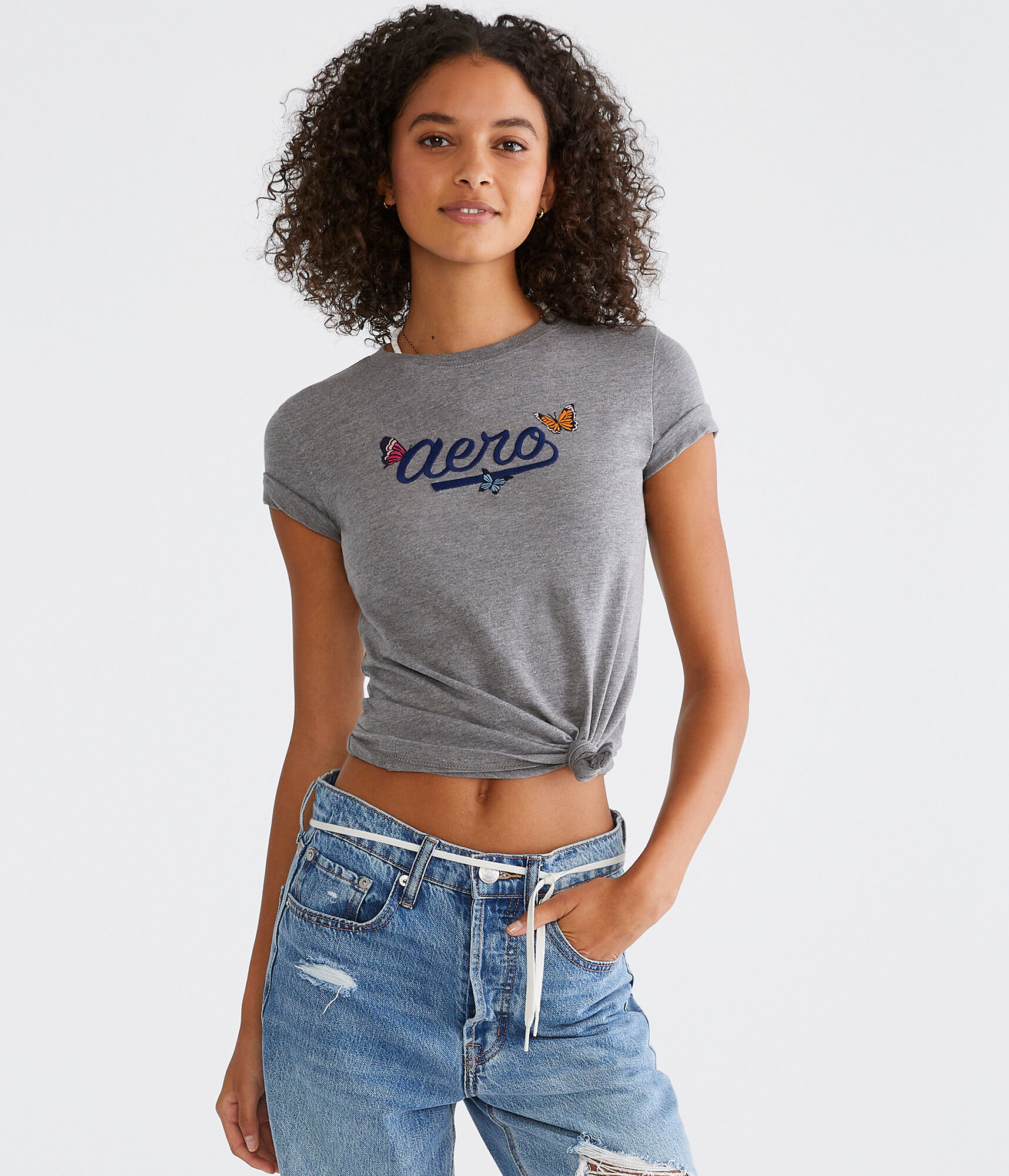 Aero Script Butterflies Graphic Tee