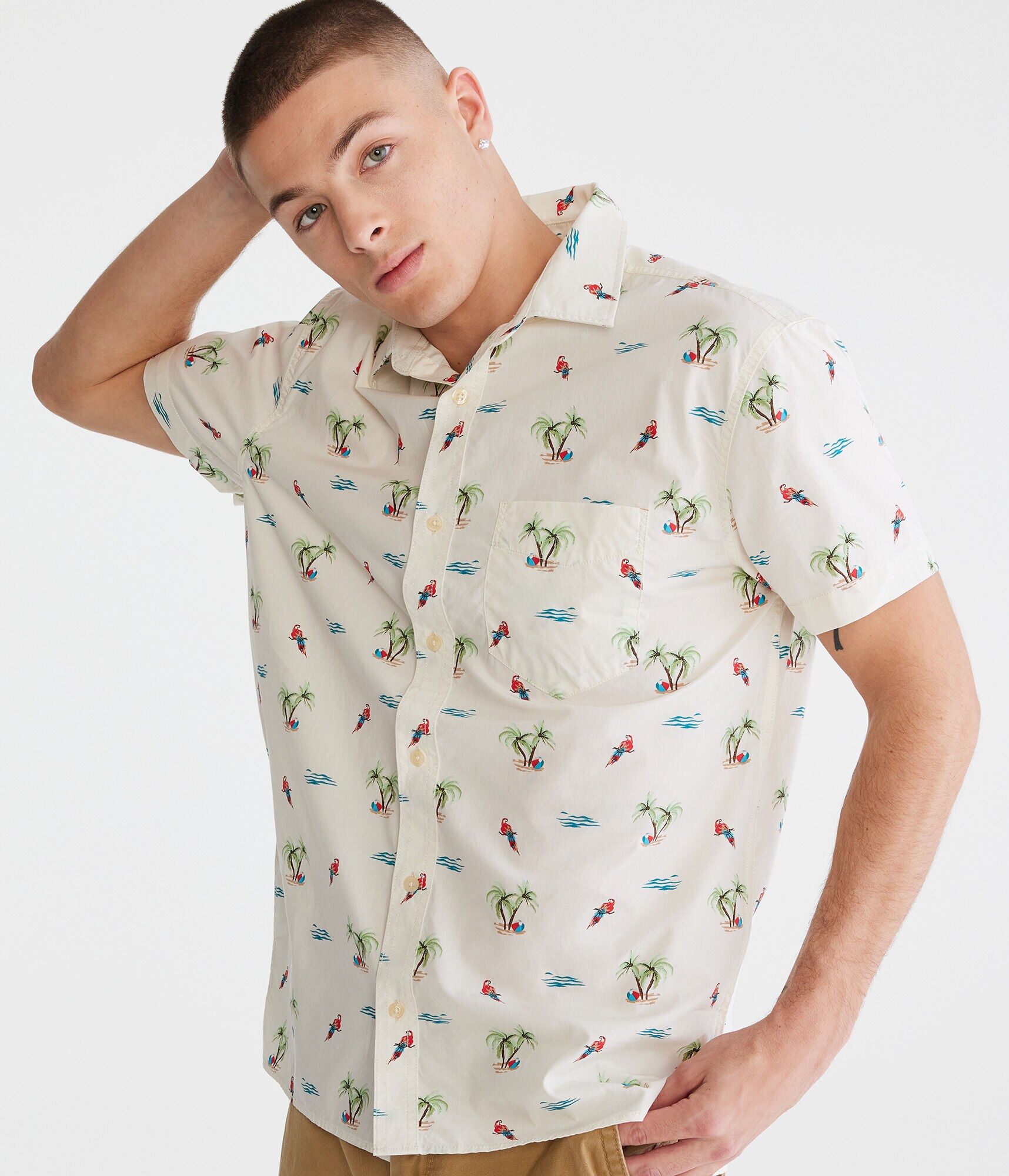Parrot Island Print Shirt