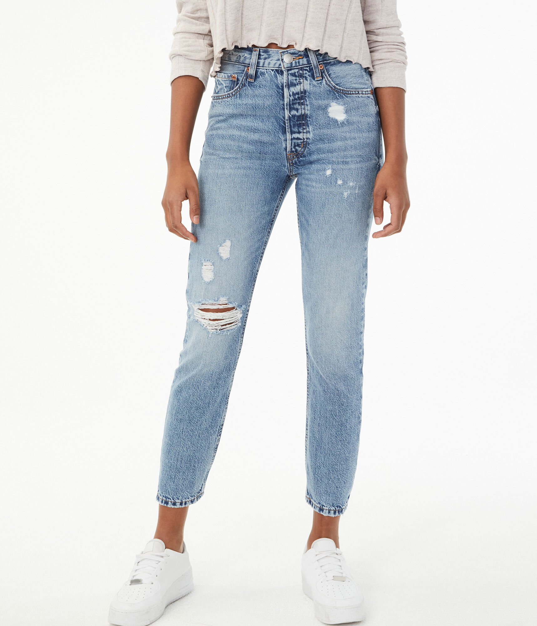 Real Denim Super High-Waisted Ankle Skinny Jean