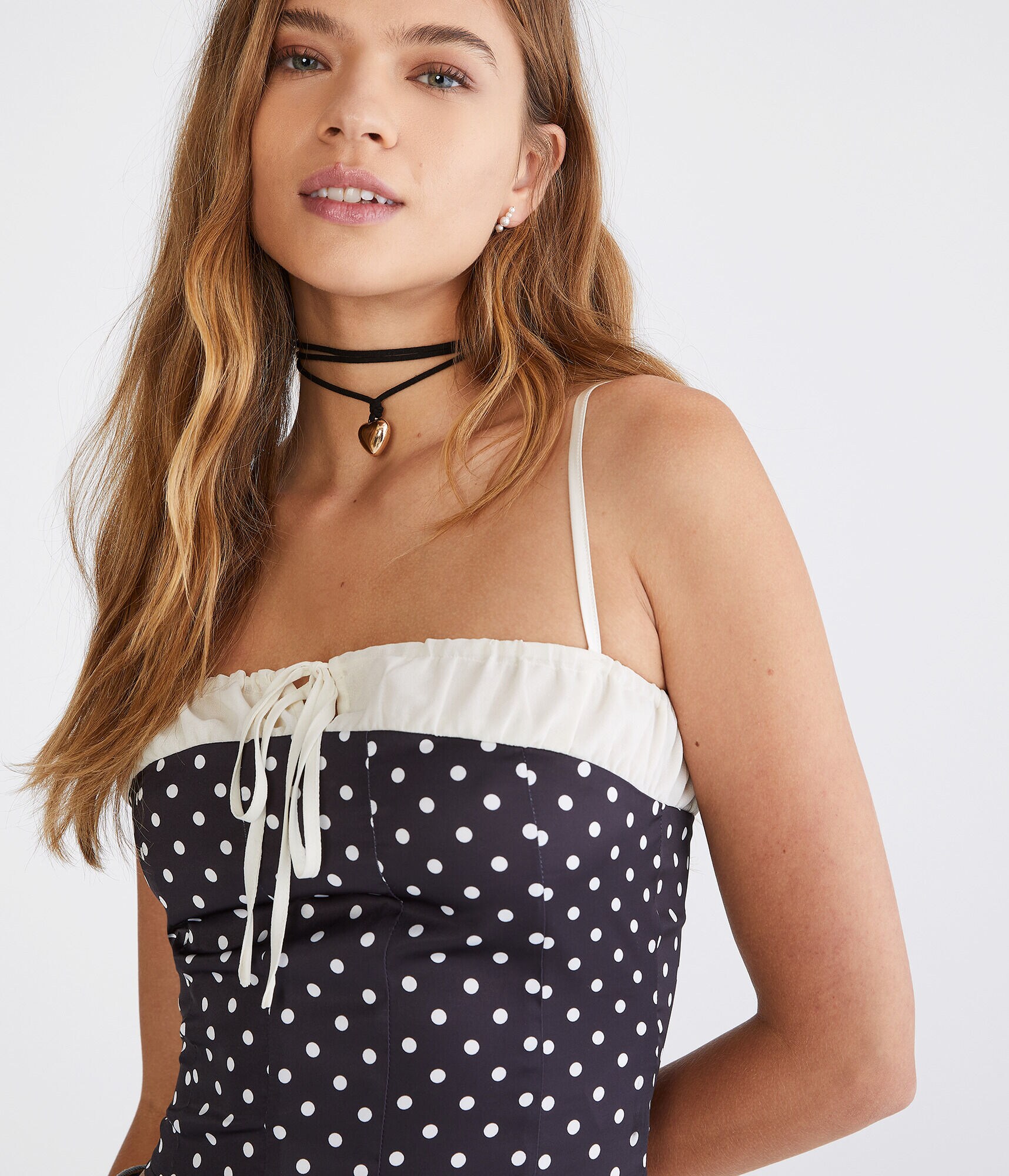Polka Dot Corset Tank