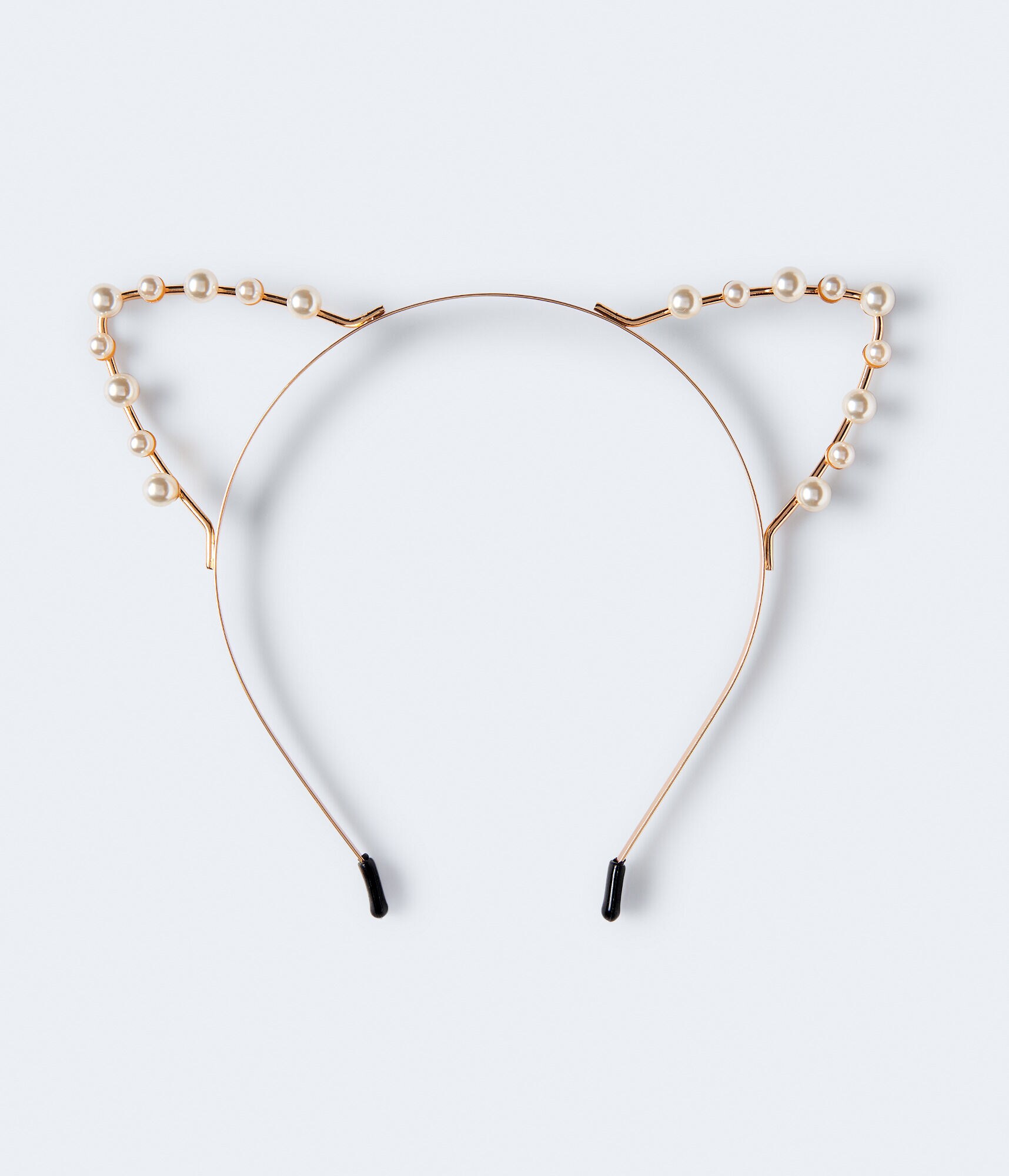 Metal Faux Pearl Cat Ear Headband