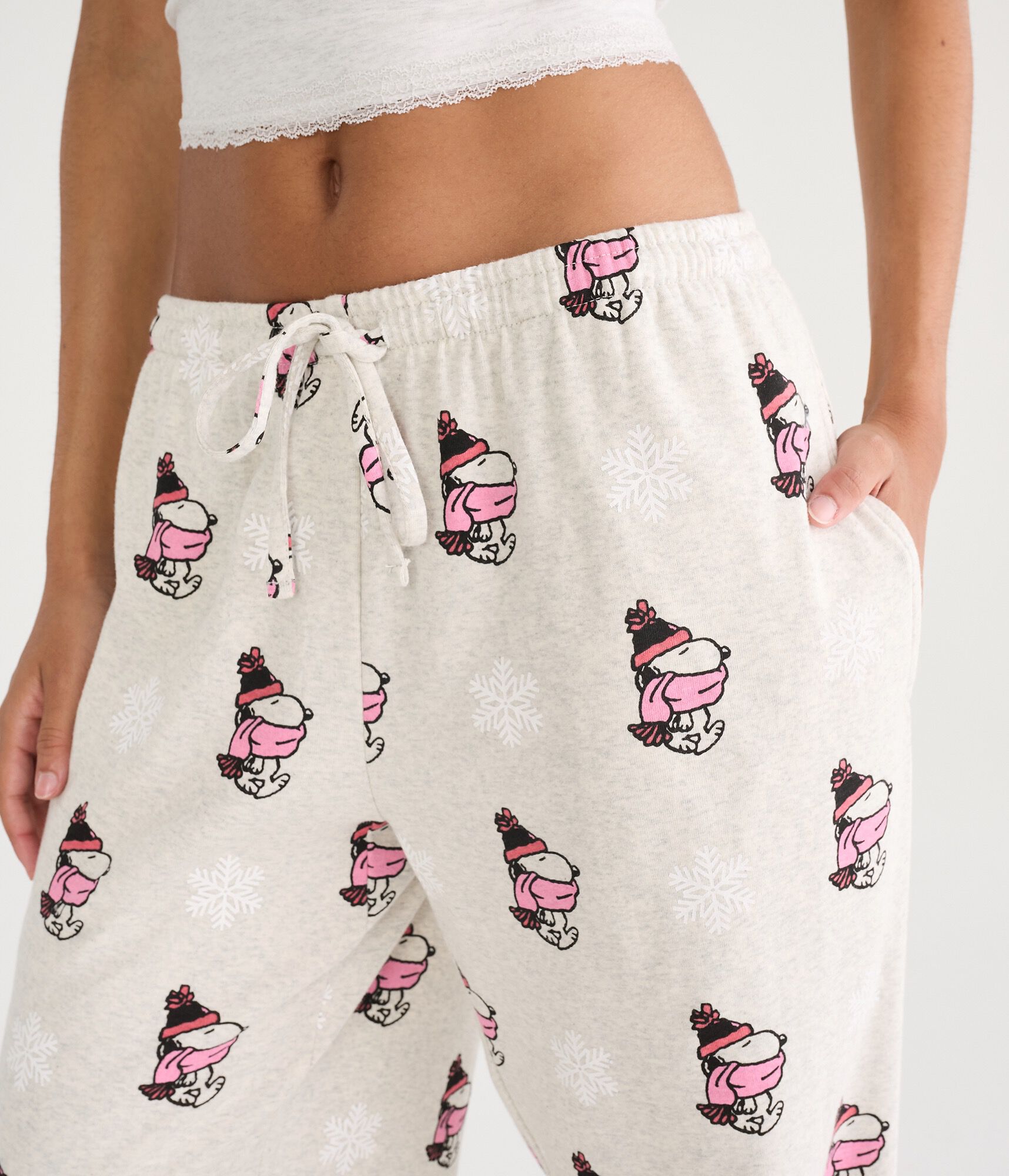 Snoopy Scarf Knit Sleep Pants