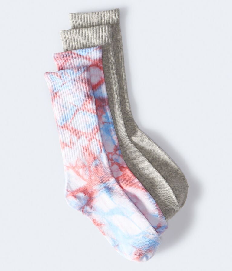 Tie-Dye & Heathered Crew Sock 2-Pack