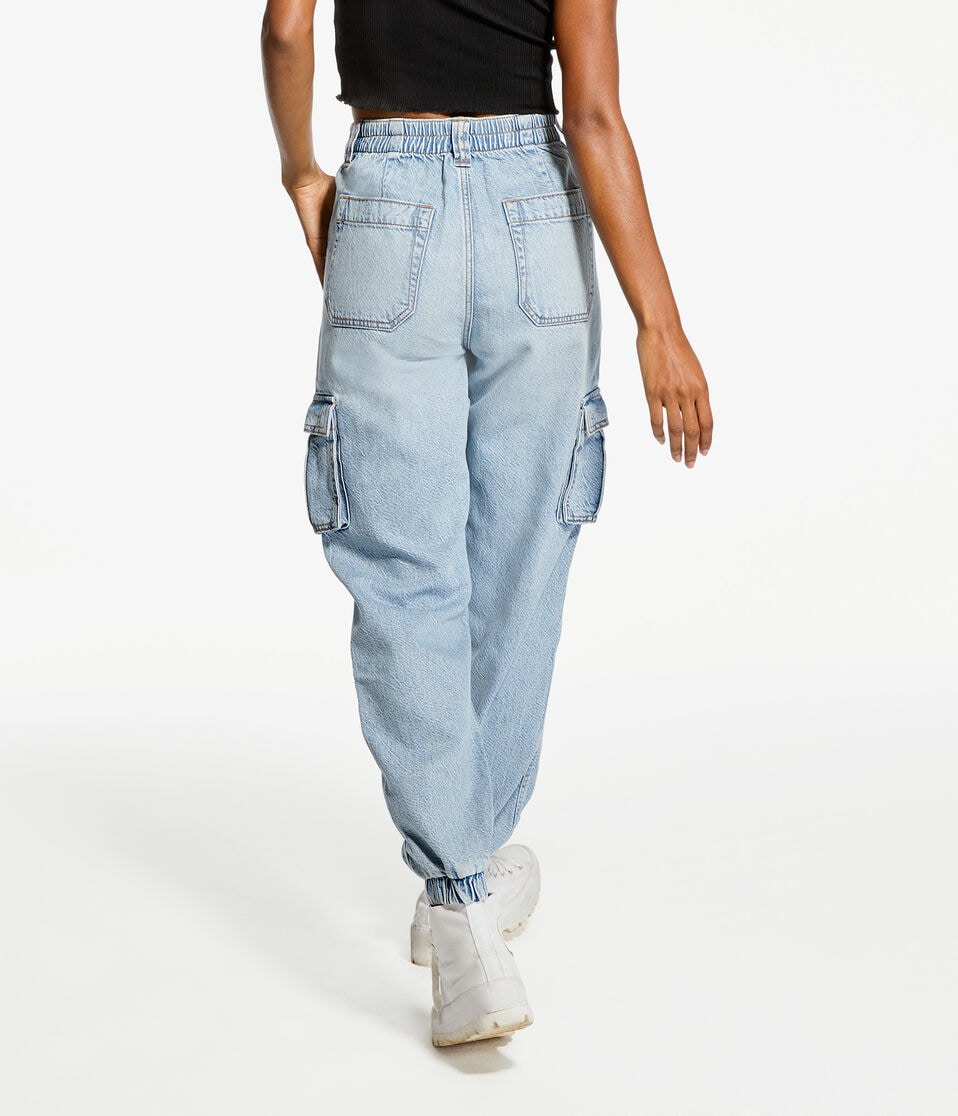 '90s Super High-Rise Baggy Denim Cargo Joggers
