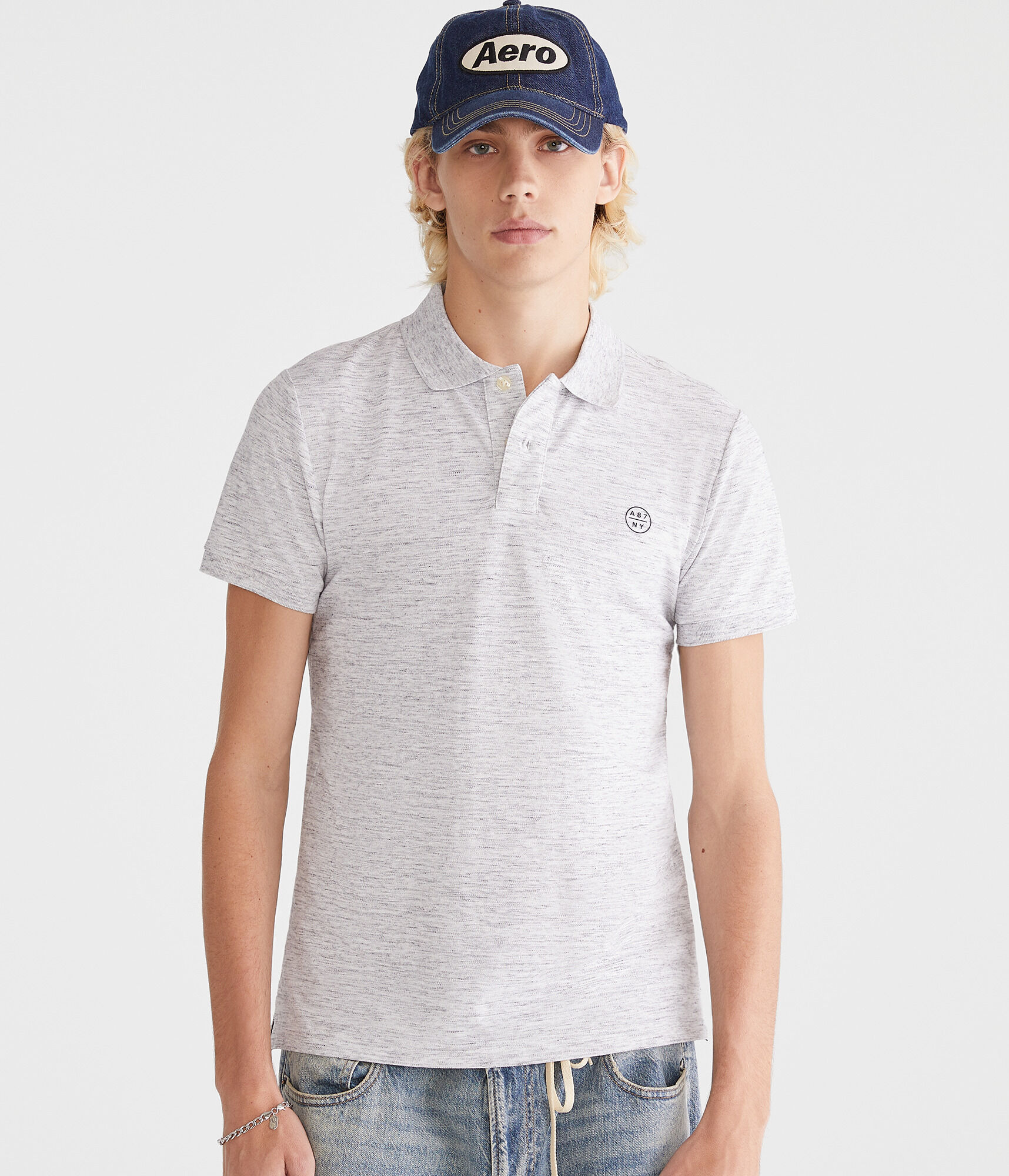 A87NY Stretch Piqu&eacute; Polo