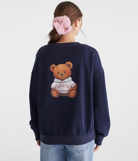 Cloud Soft Teddy Bear Notch-Neck Sweatshirt Cloud Soft Teddy Bear Notch-Neck Sweatshirt