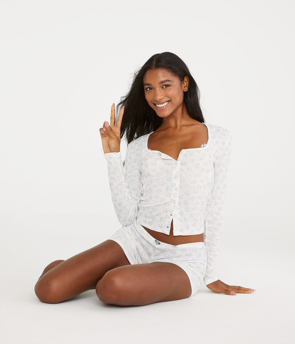 Long Sleeve Printed Sleep Top