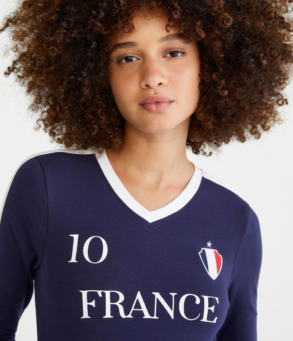 Long Sleeve France Graphic Baby Tee