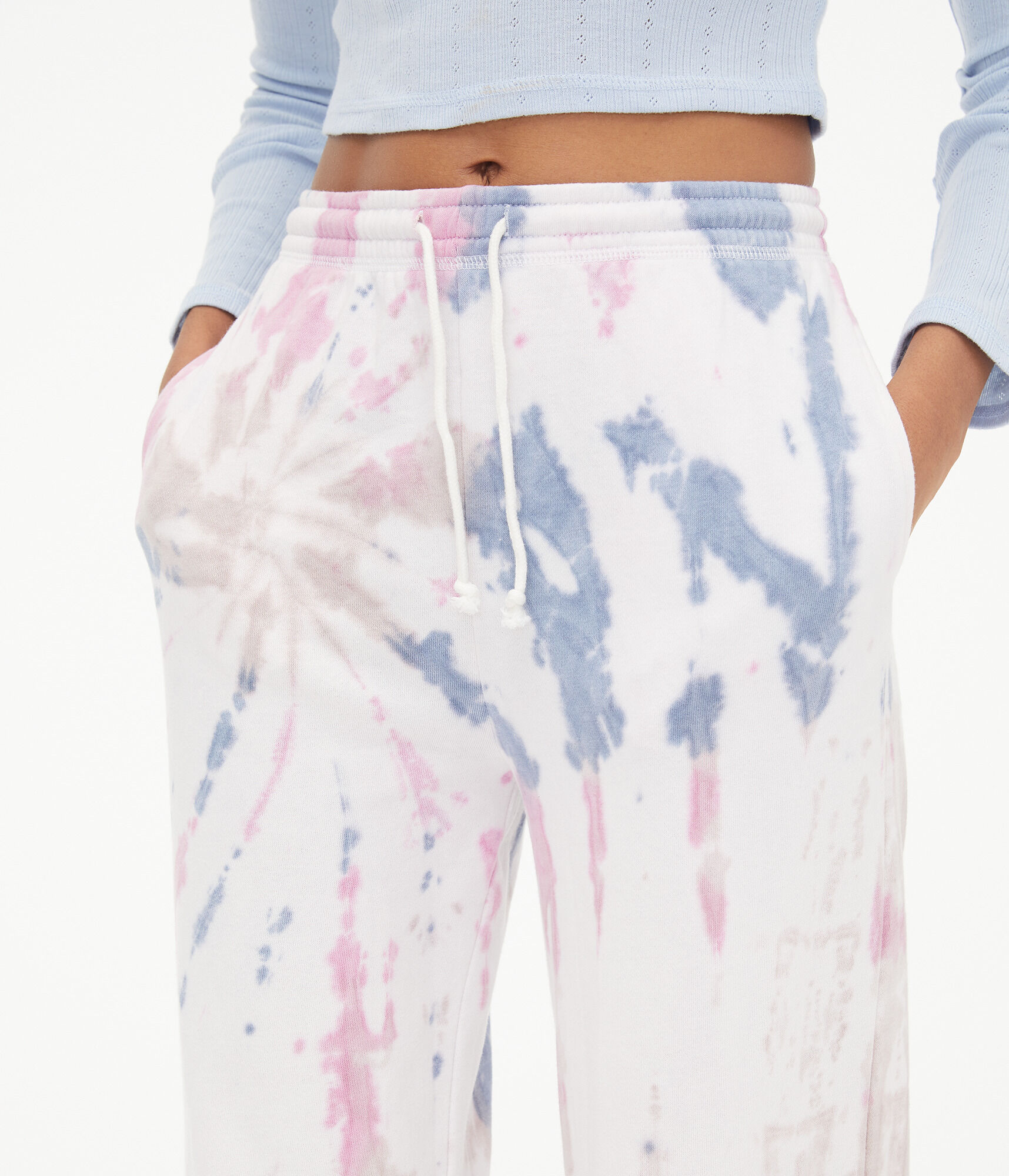 Tie-Dye Baggy High-Rise Cinched Sweatpants