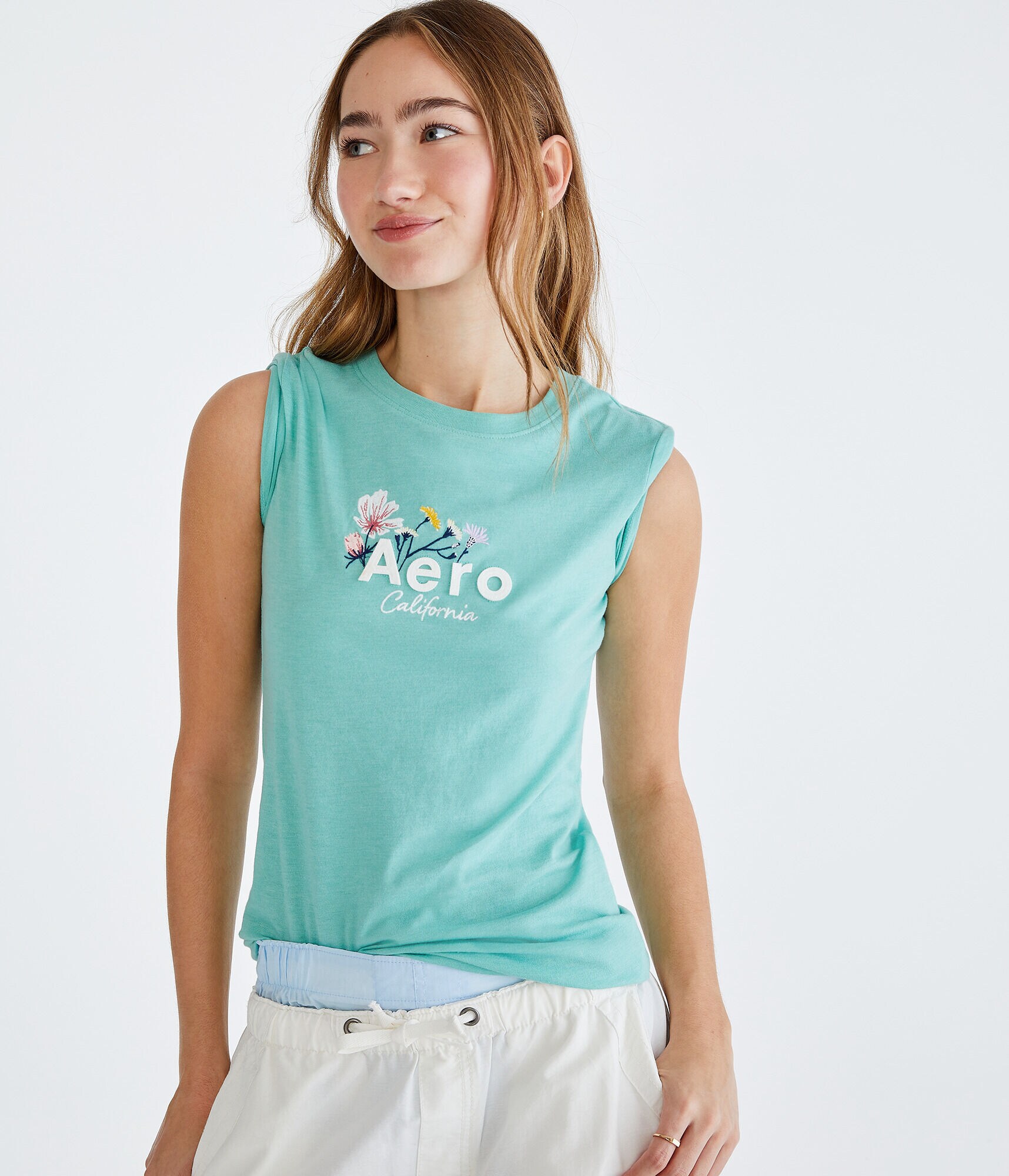 Aero California Floral Appliqu&eacute; Graphic Tee