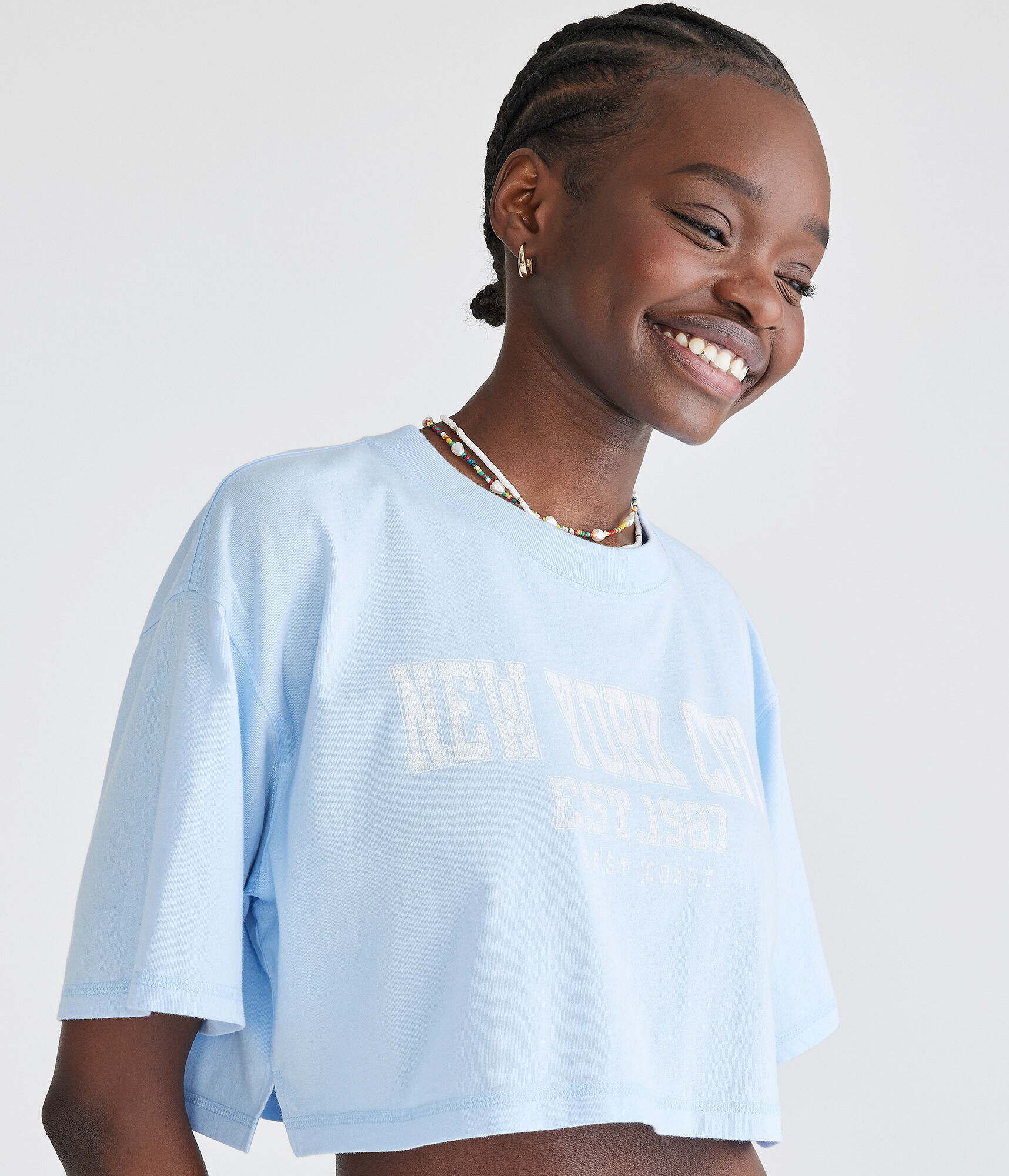 New York City Cropped Boyfriend Graphic Tee
