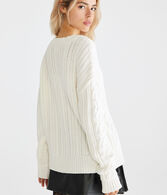 Cable-Knit V-Neck Sweater