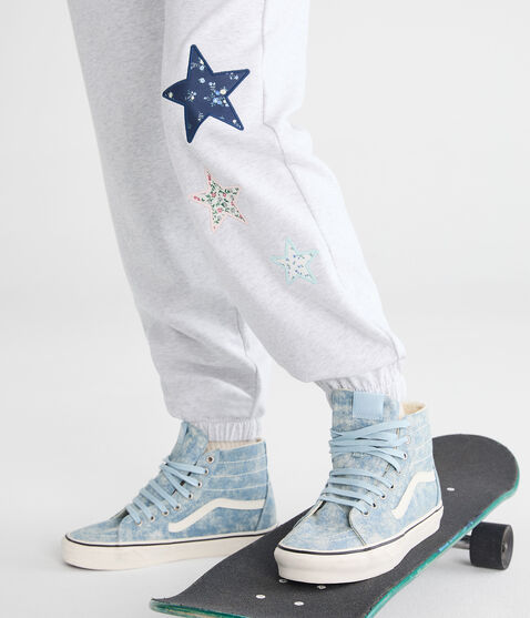 Cloud Soft Patchwork Slouchy High-Rise Jogger Sweatpants Cloud Soft Patchwork Slouchy High-Rise Jogger Sweatpants