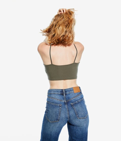 Seriously Soft Tie-Front Cutout Crop Top