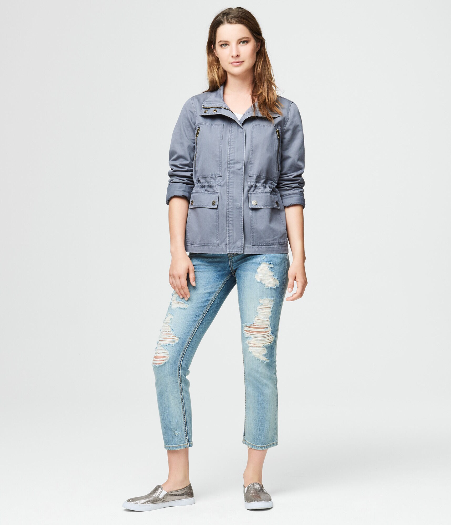 Lightweight Cinched-Waist Parka