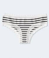 Thin Stripe Lace-Trim Cheeky